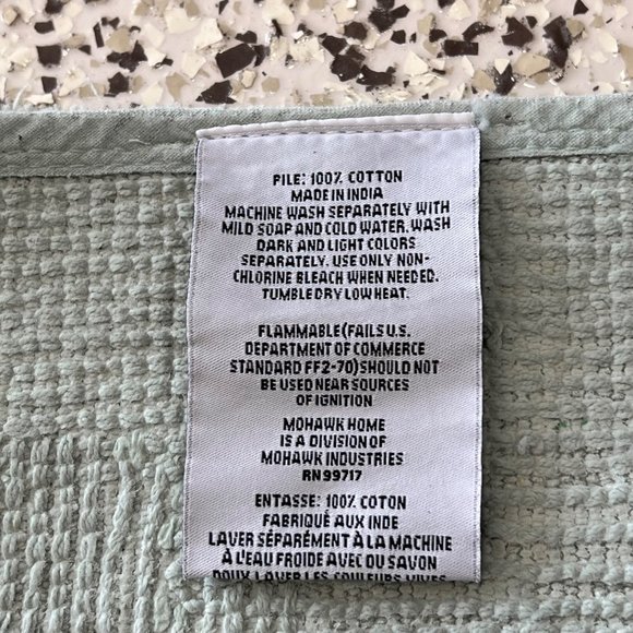 Kohl's Pure Cotton Bath Rug 17" x 24" Toilet Lid Cover Rectangle Green Soft NEW - Picture 3 of 5